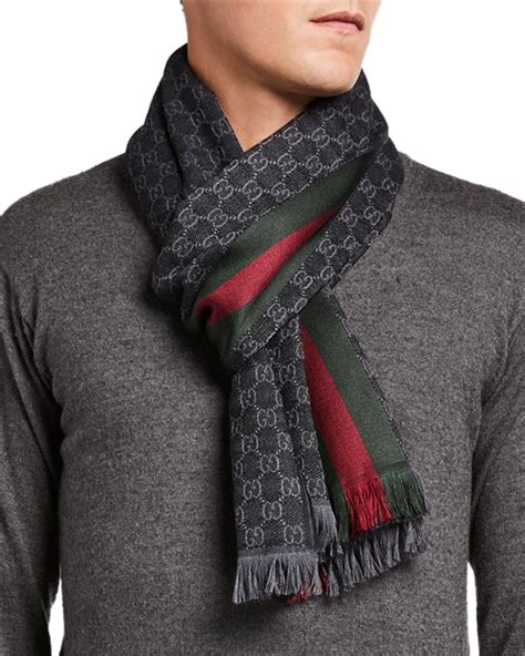 how to wear a gucci scarf male|Gucci scarf men sale.